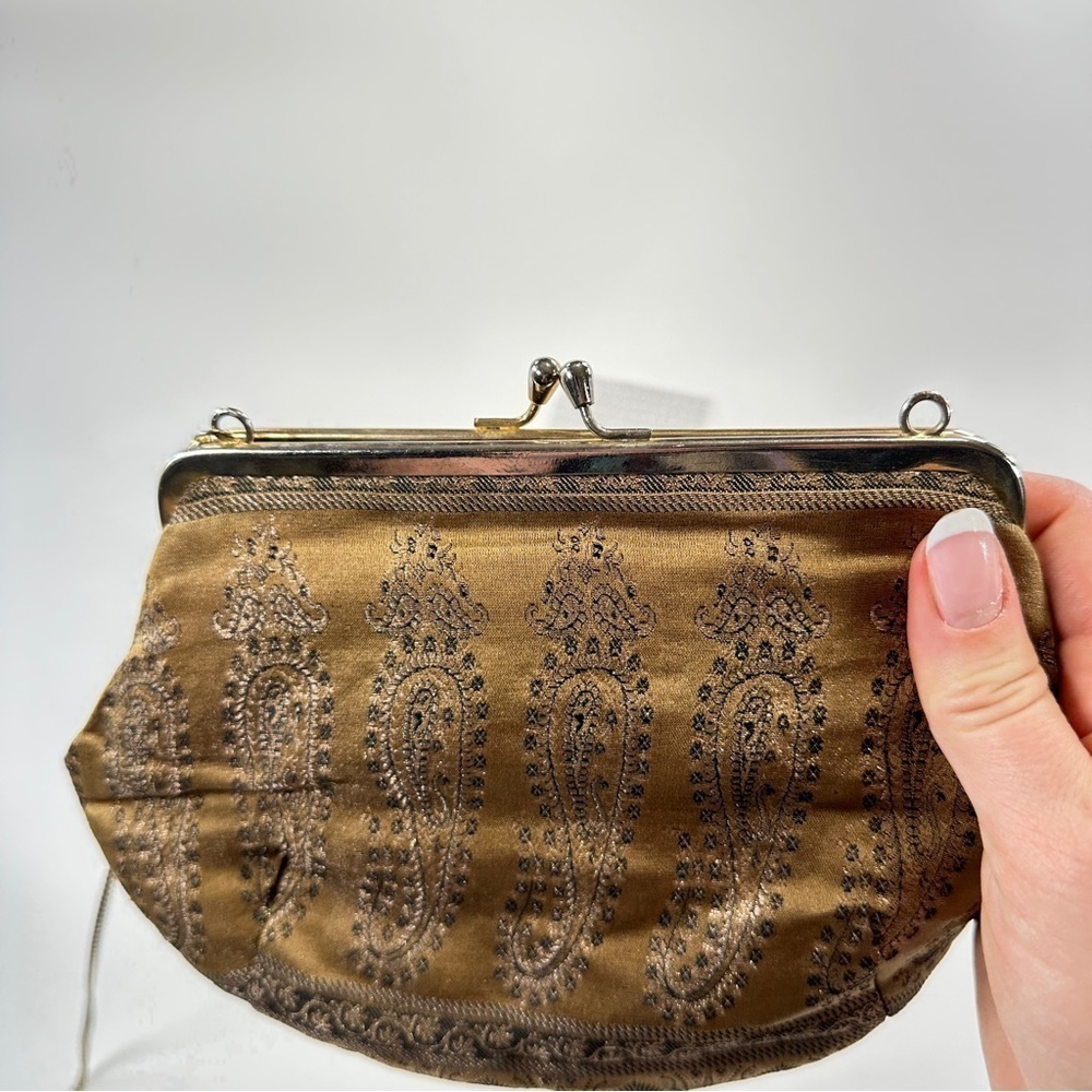 Cottage Product silk evening clutch paisley gold black - Picture 10 of 13